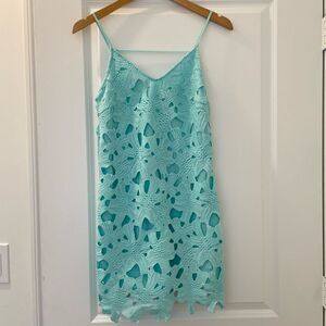 ASTR Crochet Mint Blue Scalloped Dress Size XS